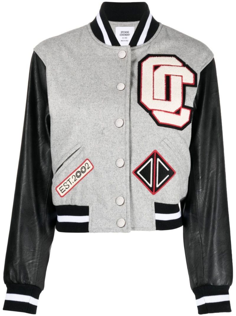 Grey Varsity Bomber Jacket