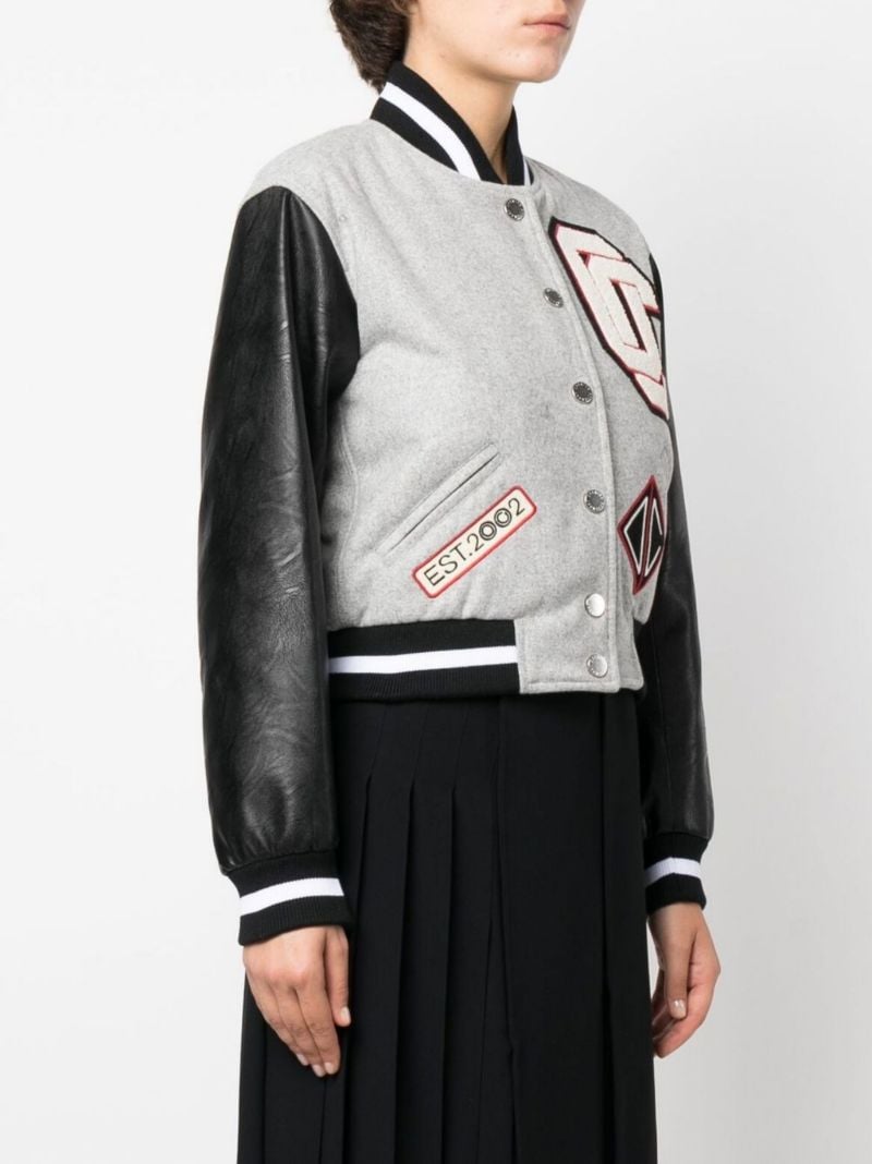 Grey Varsity Bomber Jacket