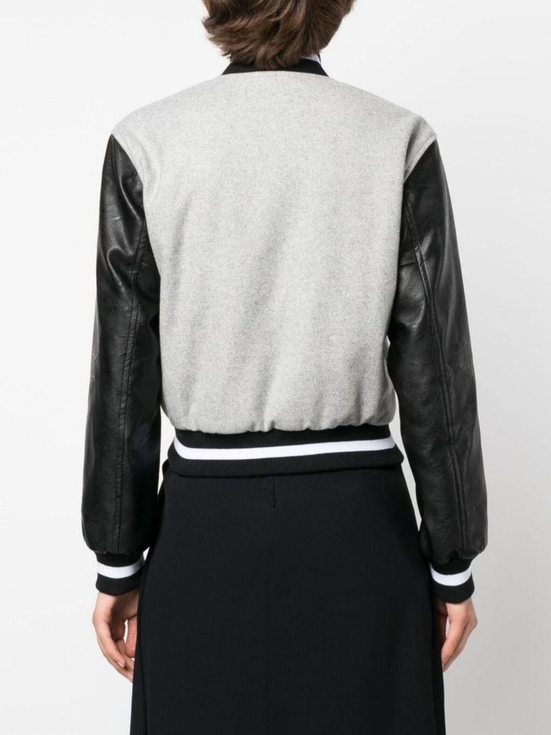 Grey Varsity Bomber Jacket