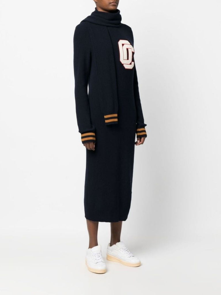 Blue Varsity Knitted Dress