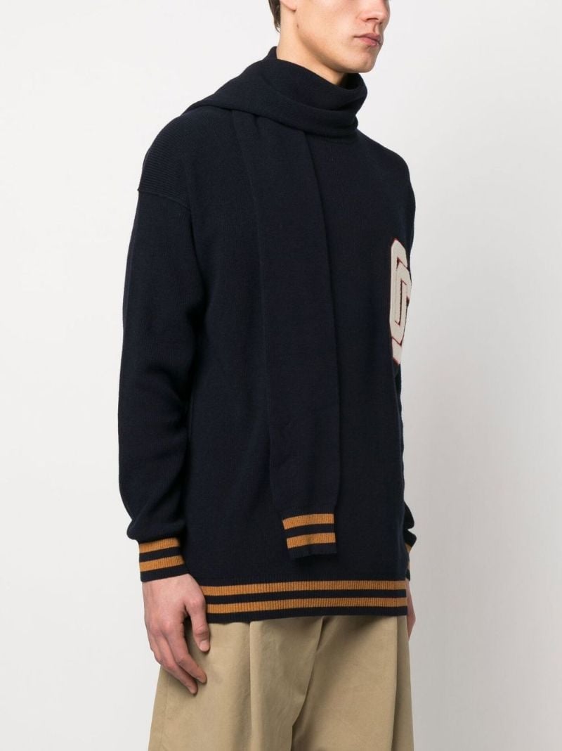 Black Logo Patch Varsity Sweater