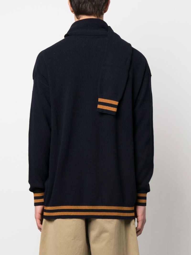 Black Logo Patch Varsity Sweater