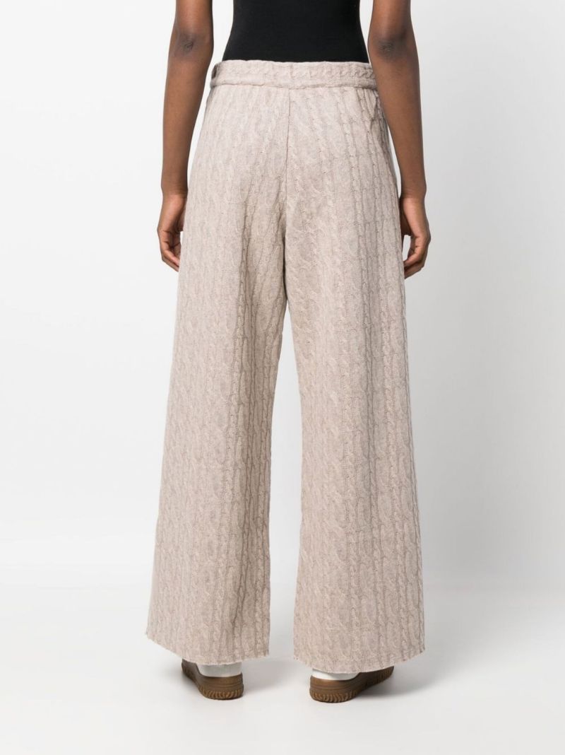 Neutral Flag Patch Cable Knit Trousers