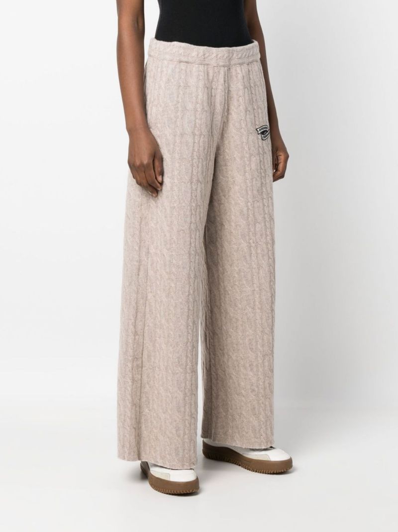 Neutral Flag Patch Cable Knit Trousers
