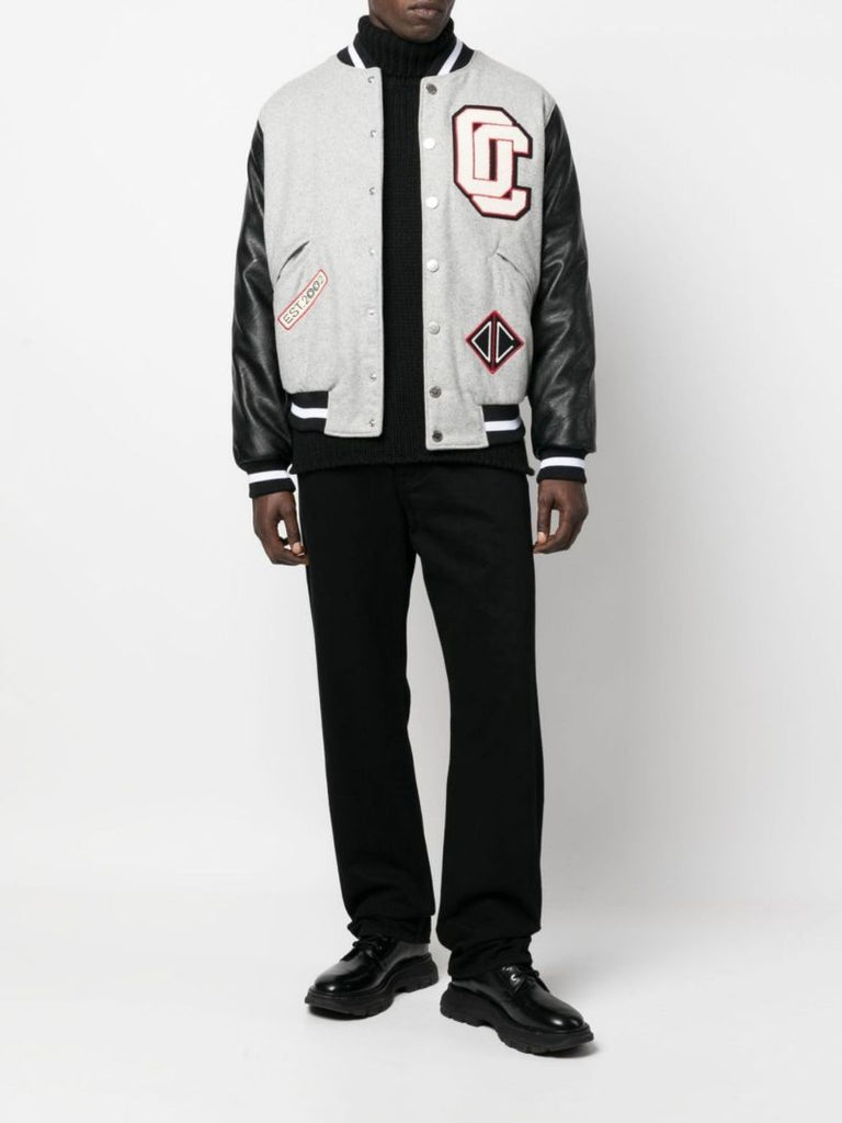 Grey Varsity Bomber Jacket