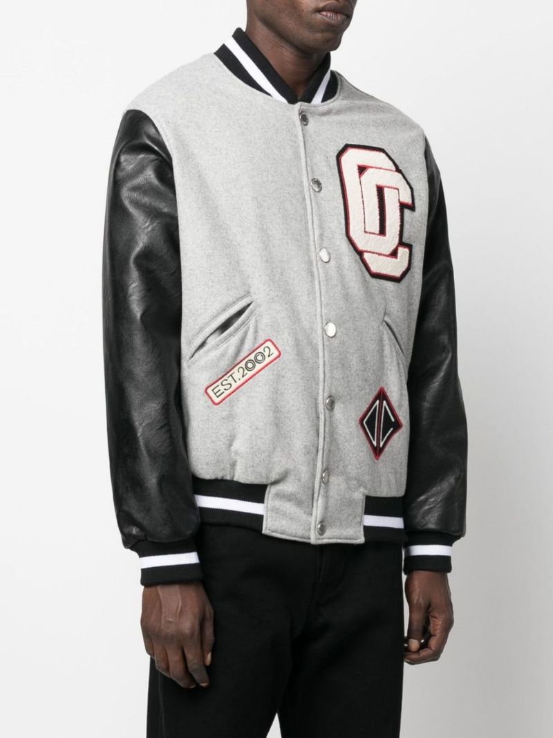 Grey Varsity Bomber Jacket