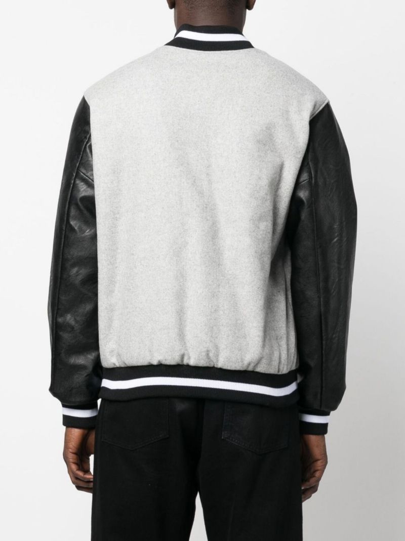 Grey Varsity Bomber Jacket