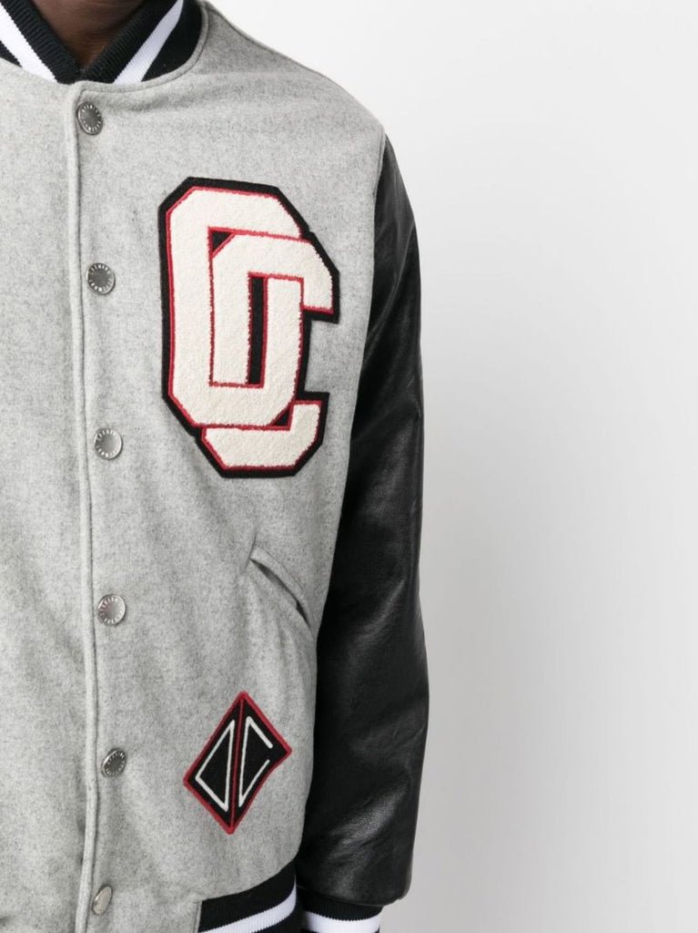 Grey Varsity Bomber Jacket