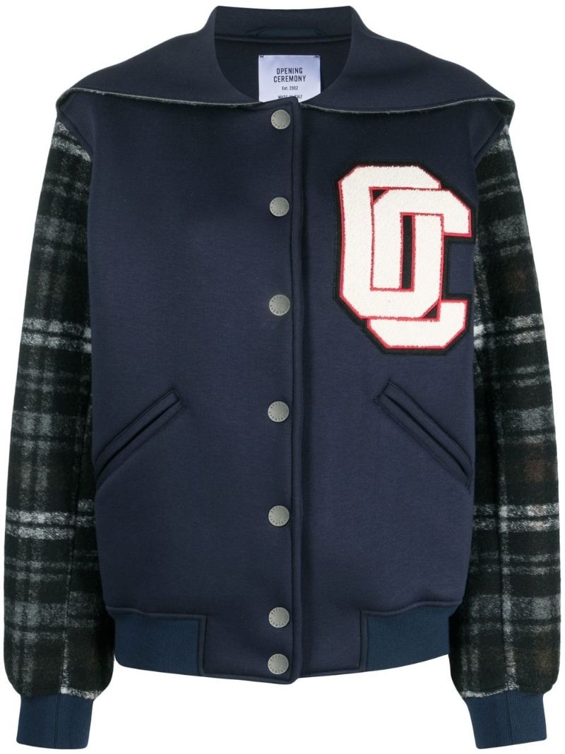Navy Tarot Bonded Varsity Jacket