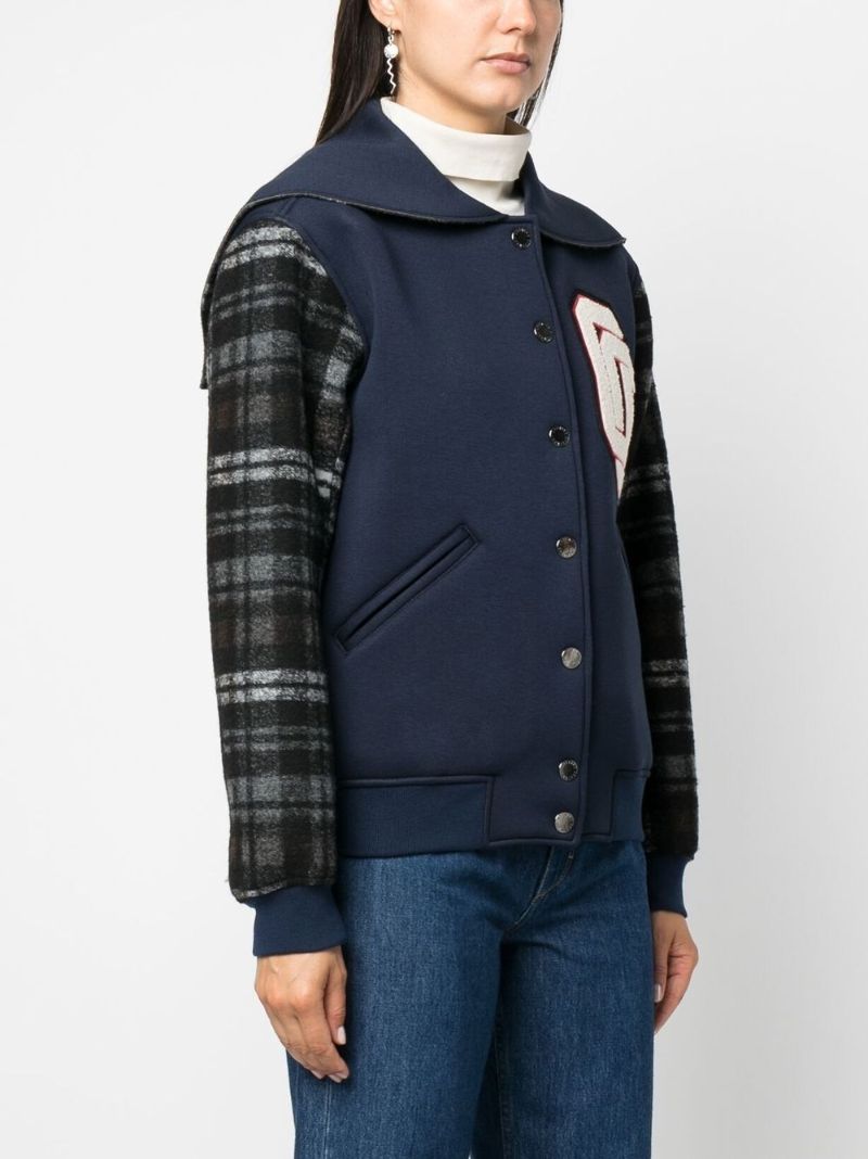 Navy Tarot Bonded Varsity Jacket