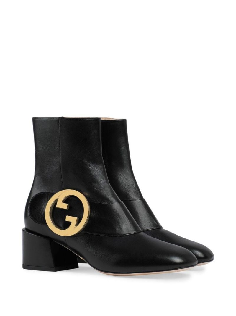 Black Blondie 55 Leather Ankle Boots