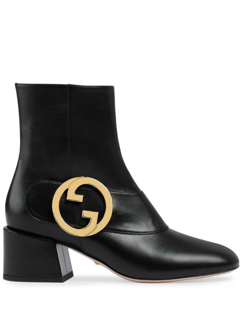 Black Blondie 55 Leather Ankle Boots