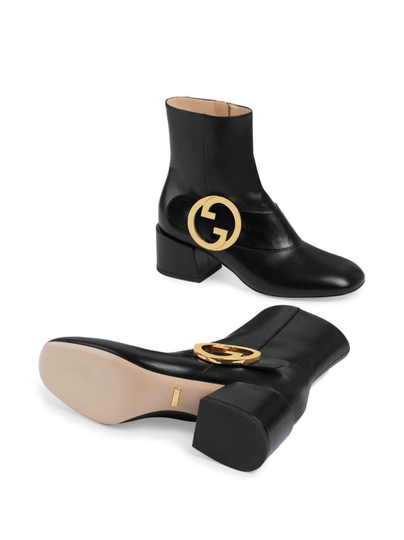 Black Blondie 55 Leather Ankle Boots