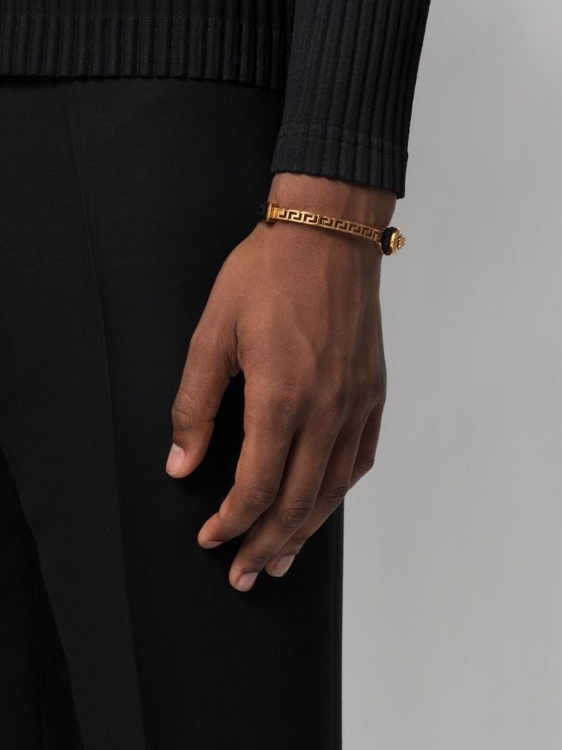 Gold-tone Greek Key Rope Bracelet