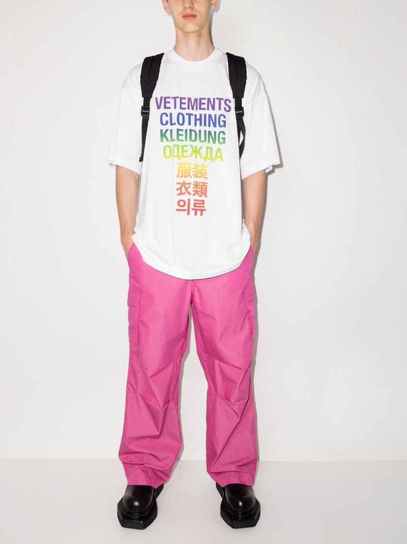 White Translation Printed Cotton T-shirt