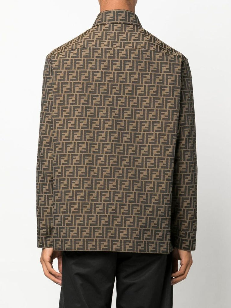 Brown Ff Logo Print Jacket