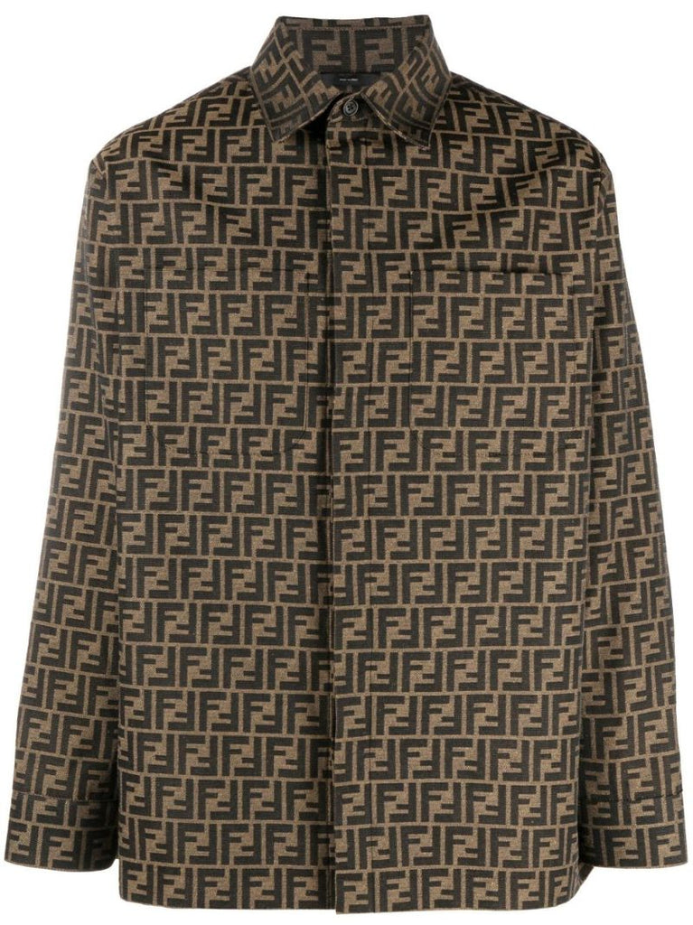 Brown Ff Logo Print Jacket