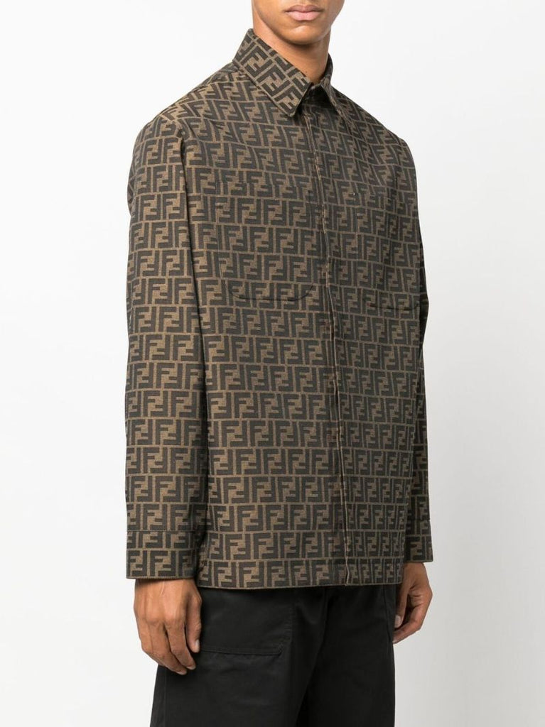 Brown Ff Logo Print Jacket
