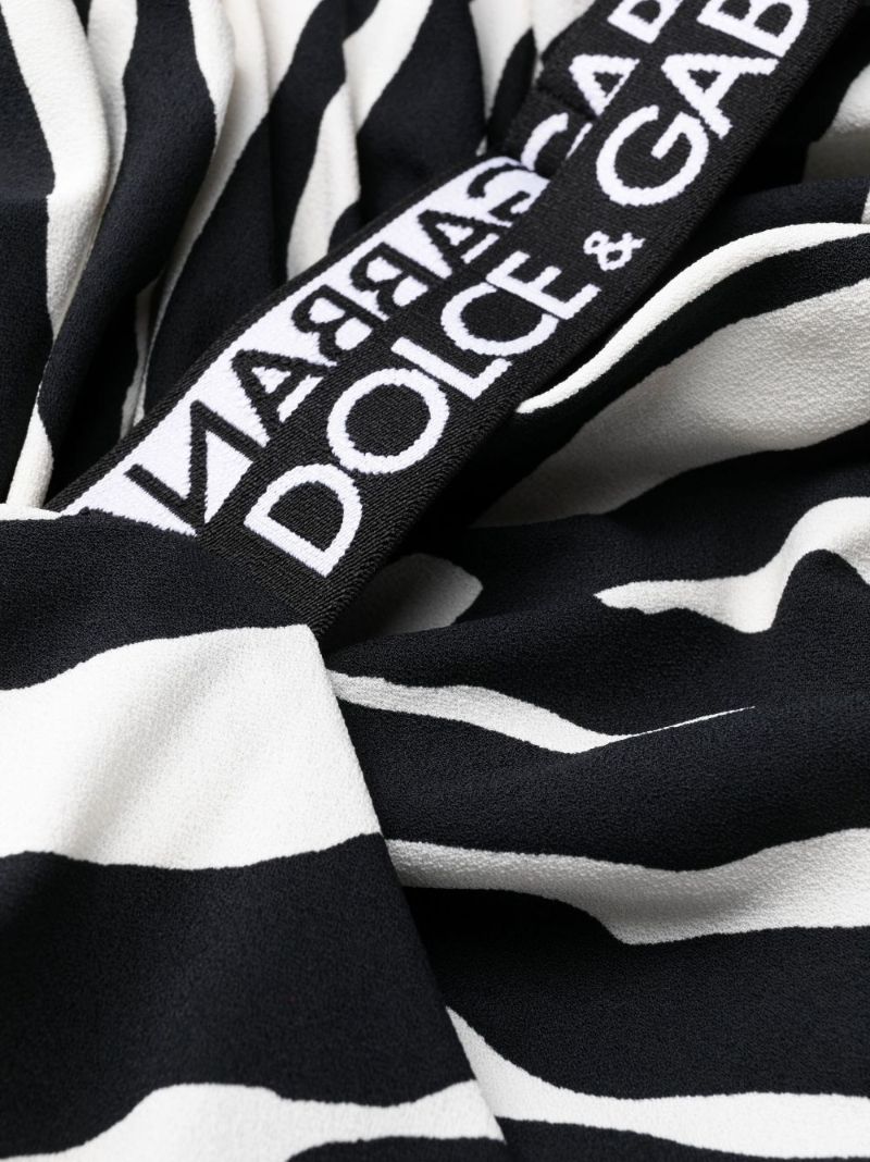 Black Zebra Print Ruched CrÃ_x0083_Âªpe Mini Dress