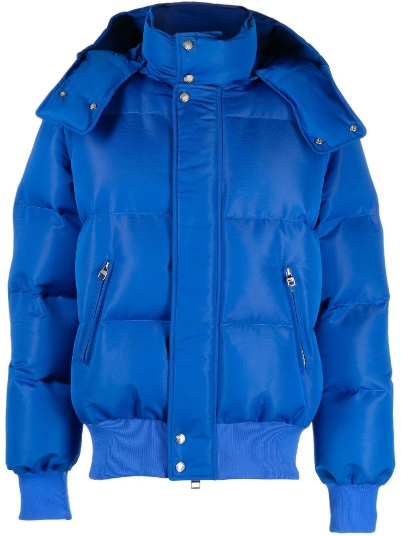 Blue Graffiti Hooded Puffer Jacket