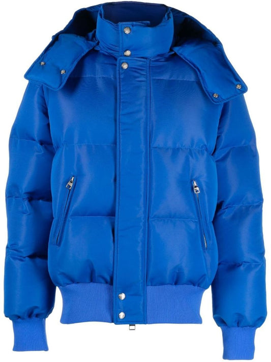Blue Graffiti Hooded Puffer Jacket