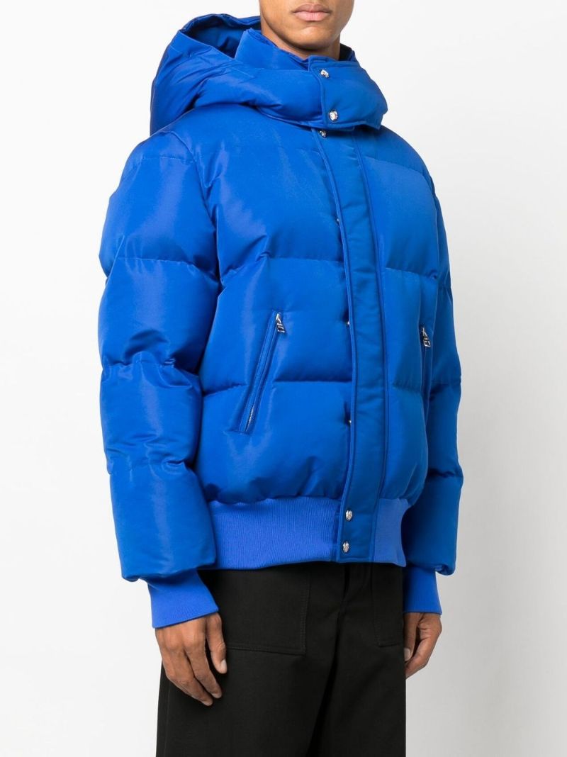 Blue Graffiti Hooded Puffer Jacket