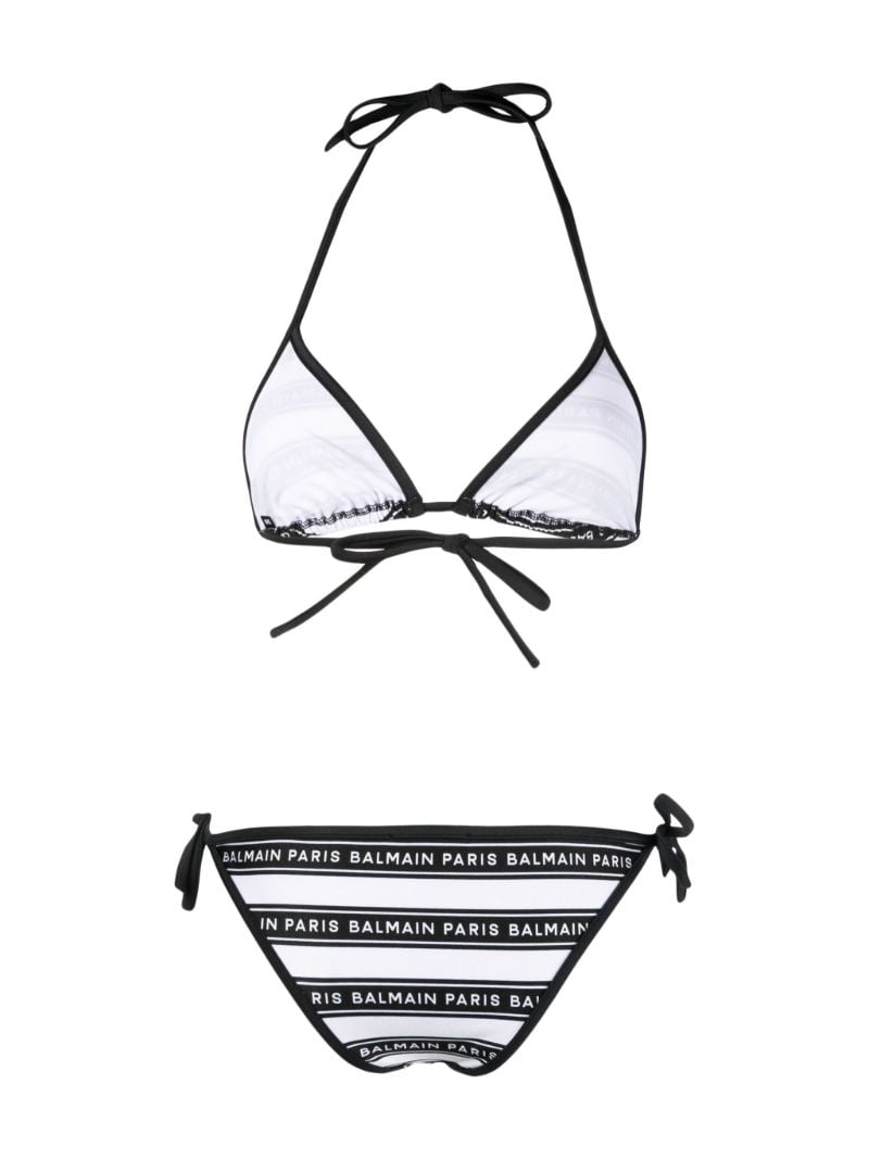Black Logo Print Bikini