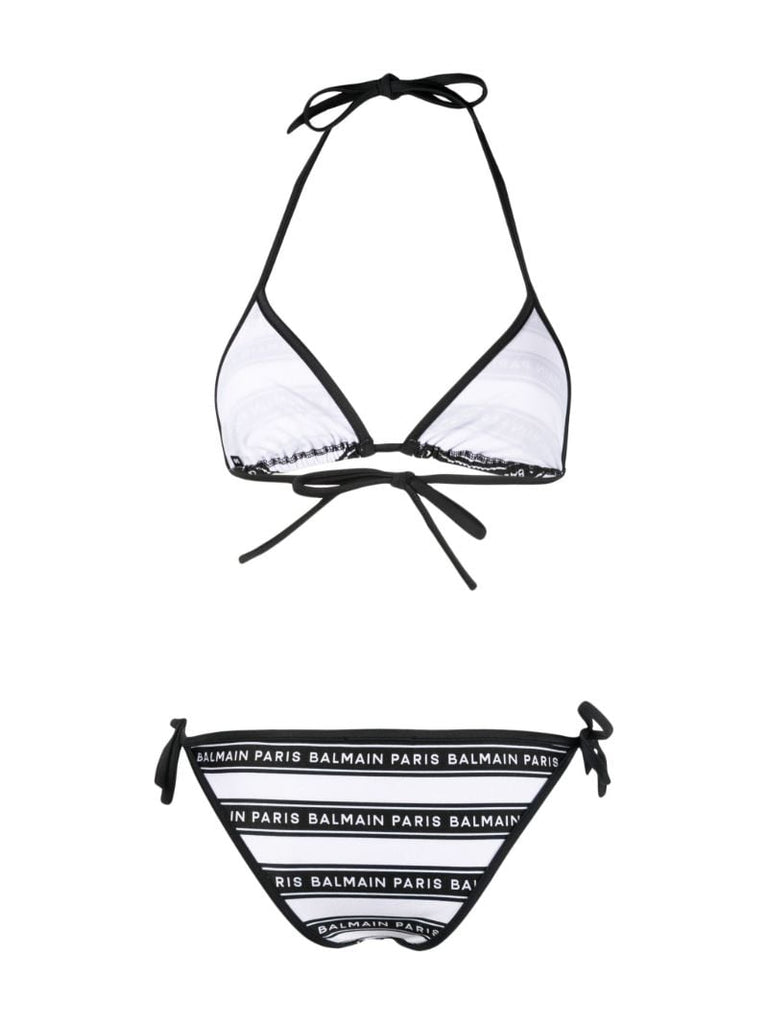 Black Logo Print Bikini