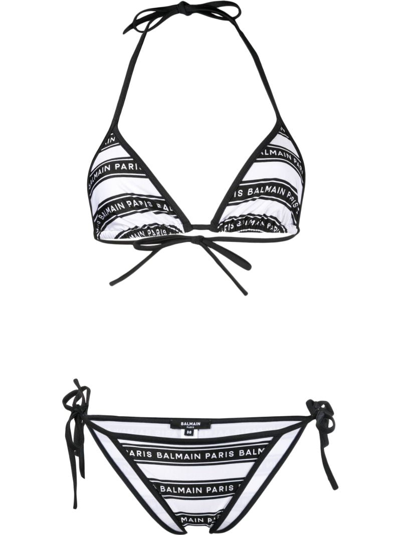 Black Logo Print Bikini