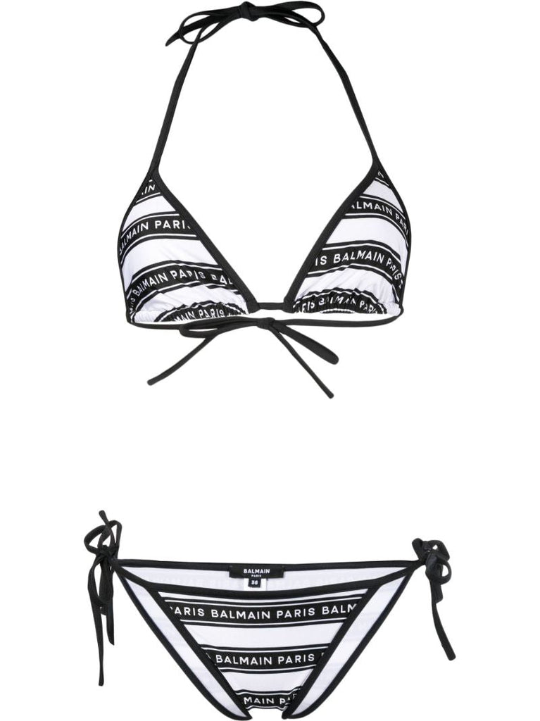 Black Logo Print Bikini