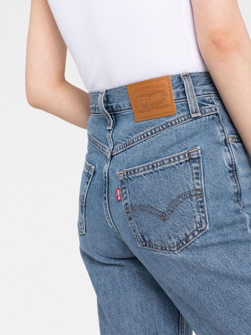 Blue '80s Mom Tapered Jeans