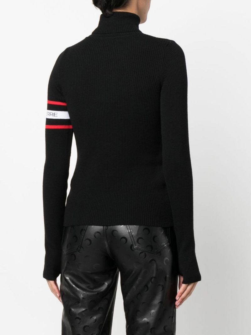Black Ribbed Turtleneck Sweater