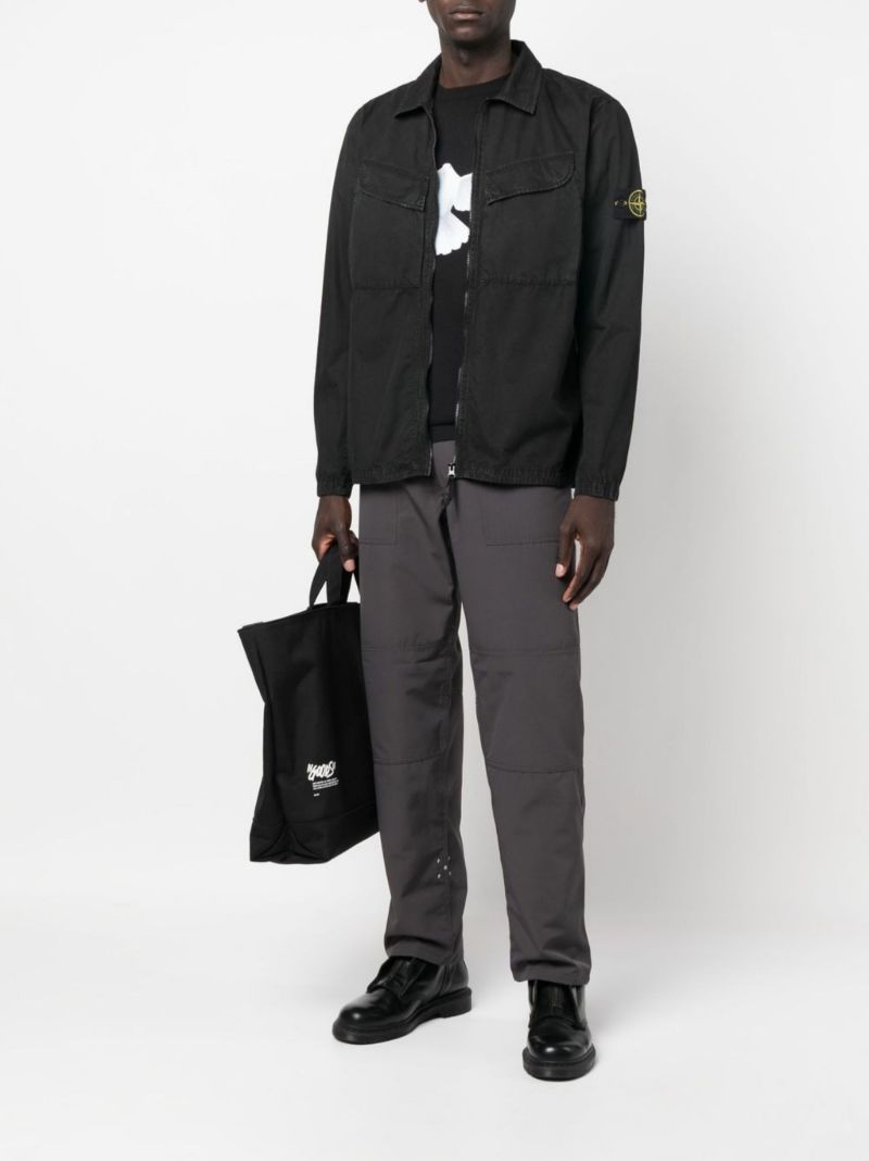 Black Cotton Shirt Jacket