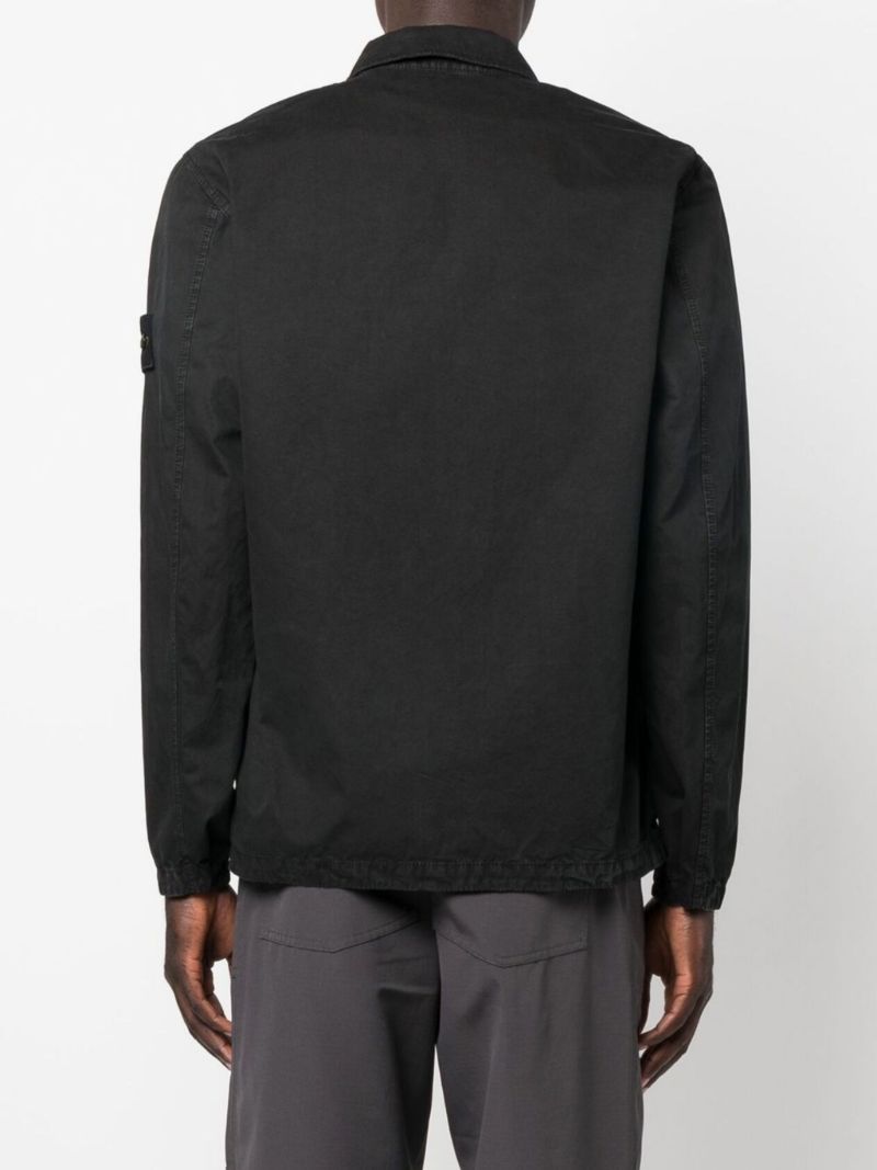 Black Cotton Shirt Jacket