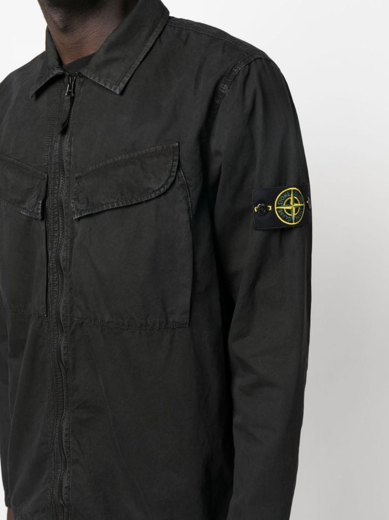 Black Cotton Shirt Jacket