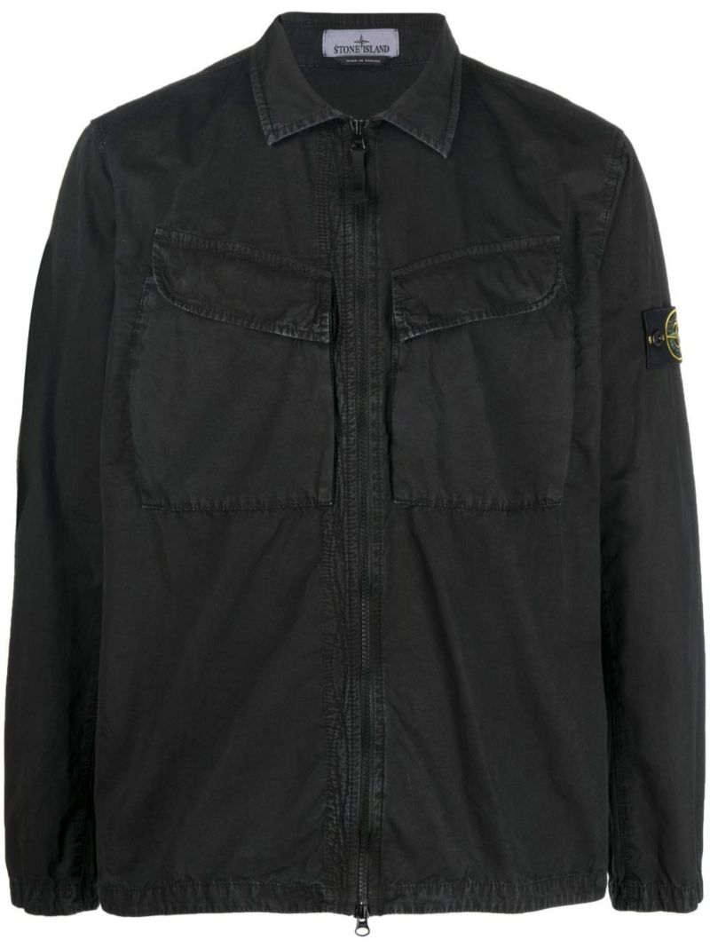 Black Cotton Shirt Jacket