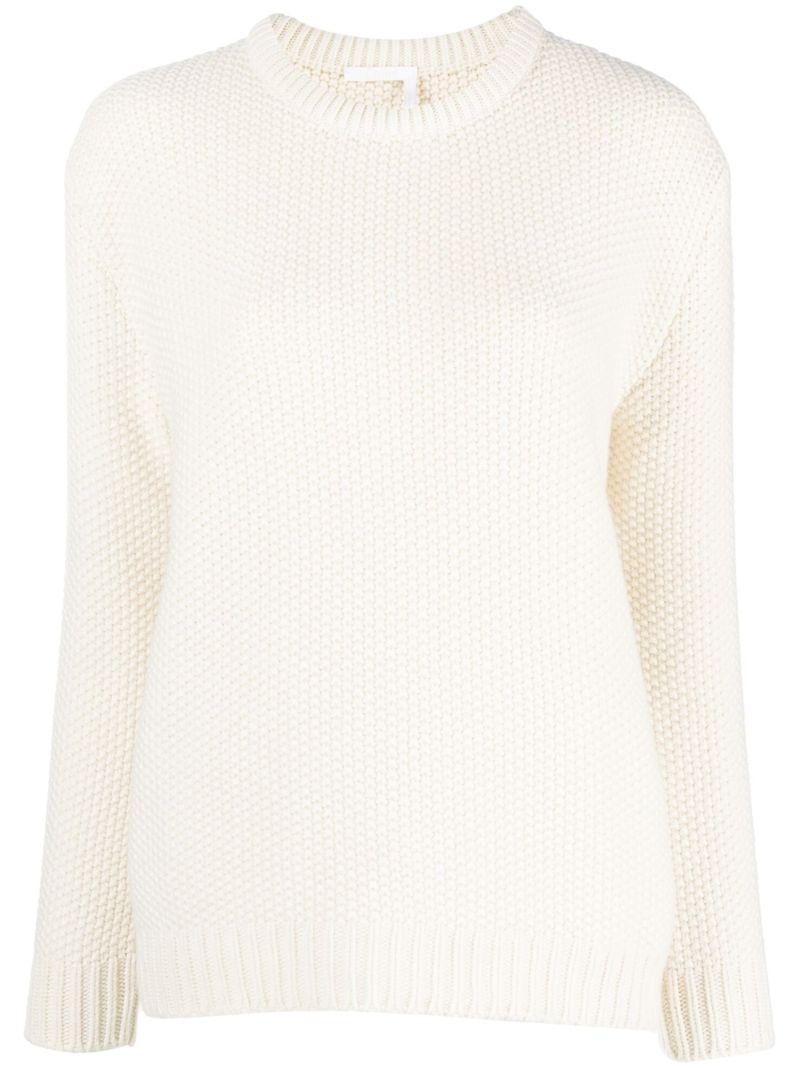 White Cashmere Knit Sweater