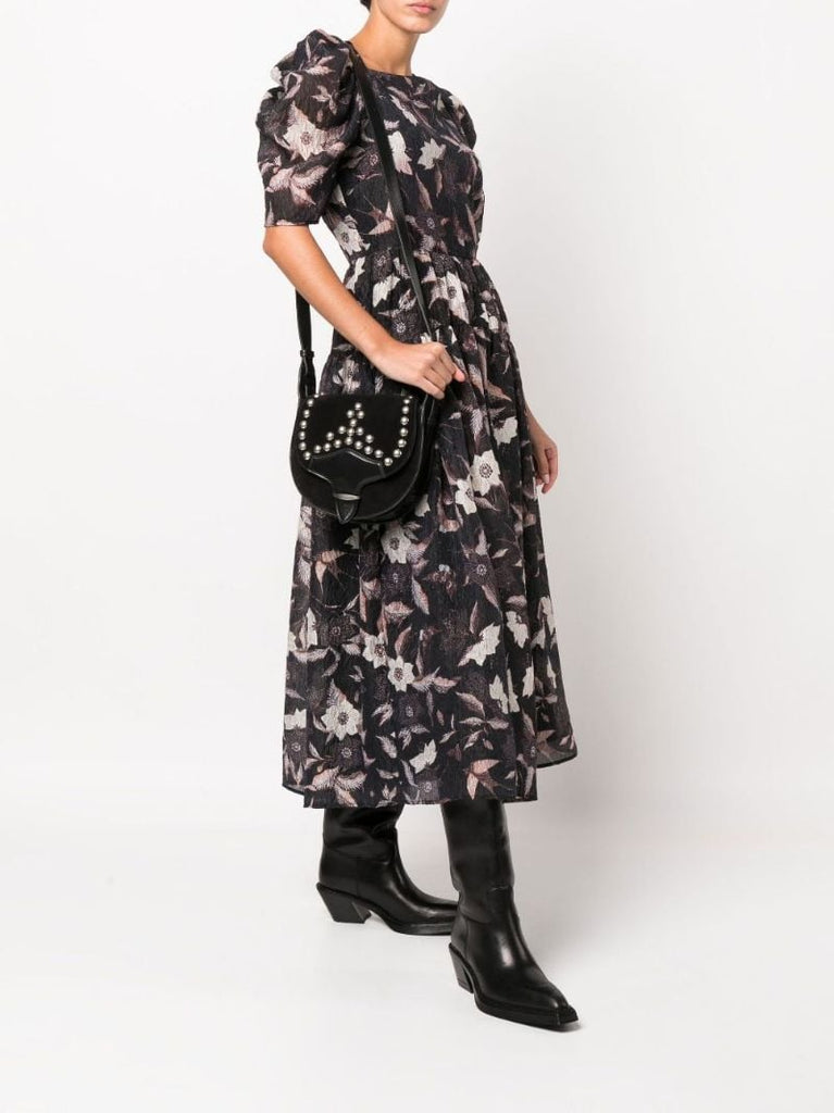 Black Botsy Suede Cross Body Bag
