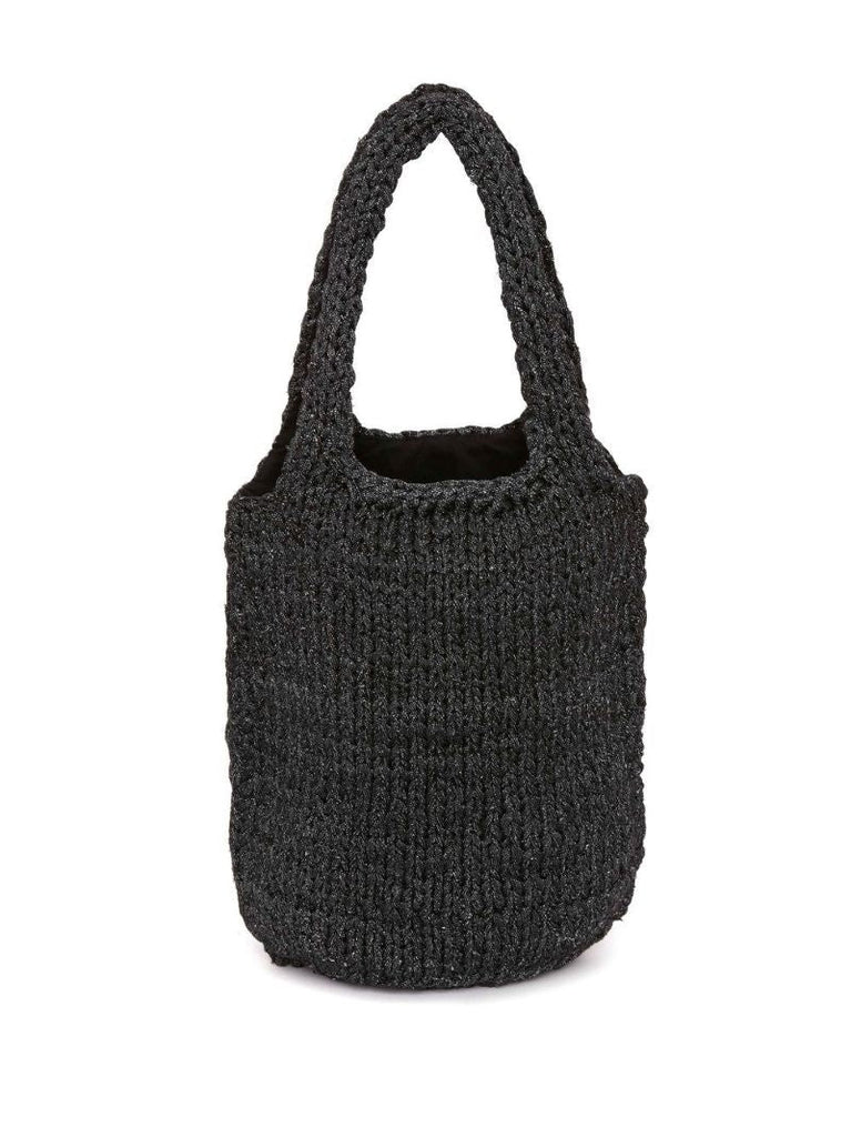 Black Knitted Shopper Tote Bag