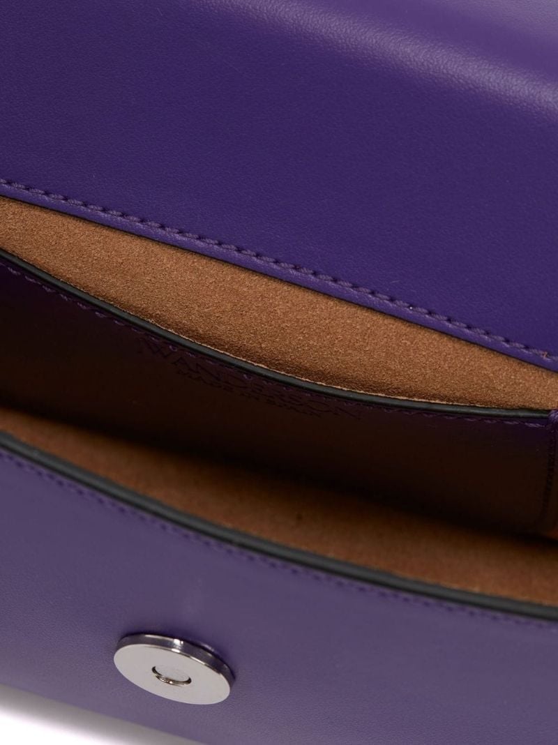 Purple Chain Anchor Leather Shoulder Bag