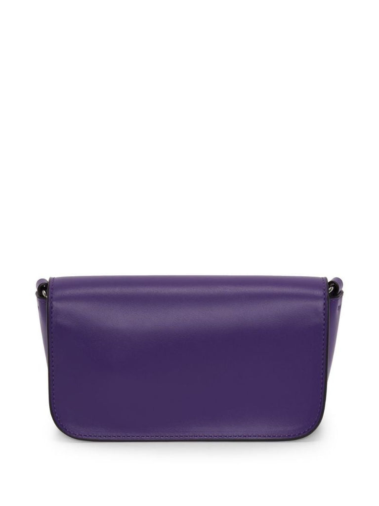 Purple Chain Anchor Leather Shoulder Bag