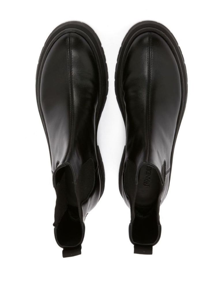 Black Leather Chelsea Boots