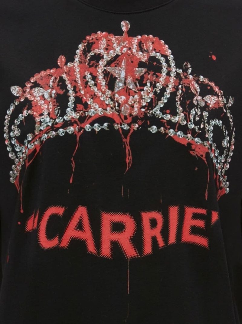 Black Carrie Print Cotton T-shirt