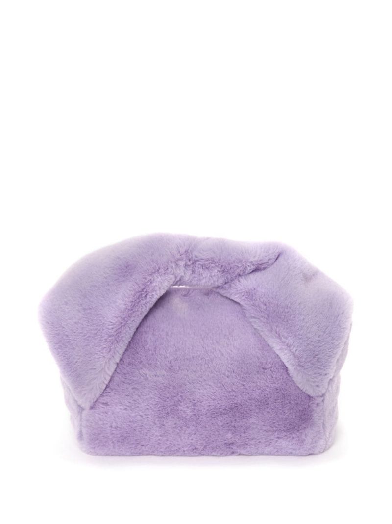 Purple Twister Faux Fur Shoulder Bag