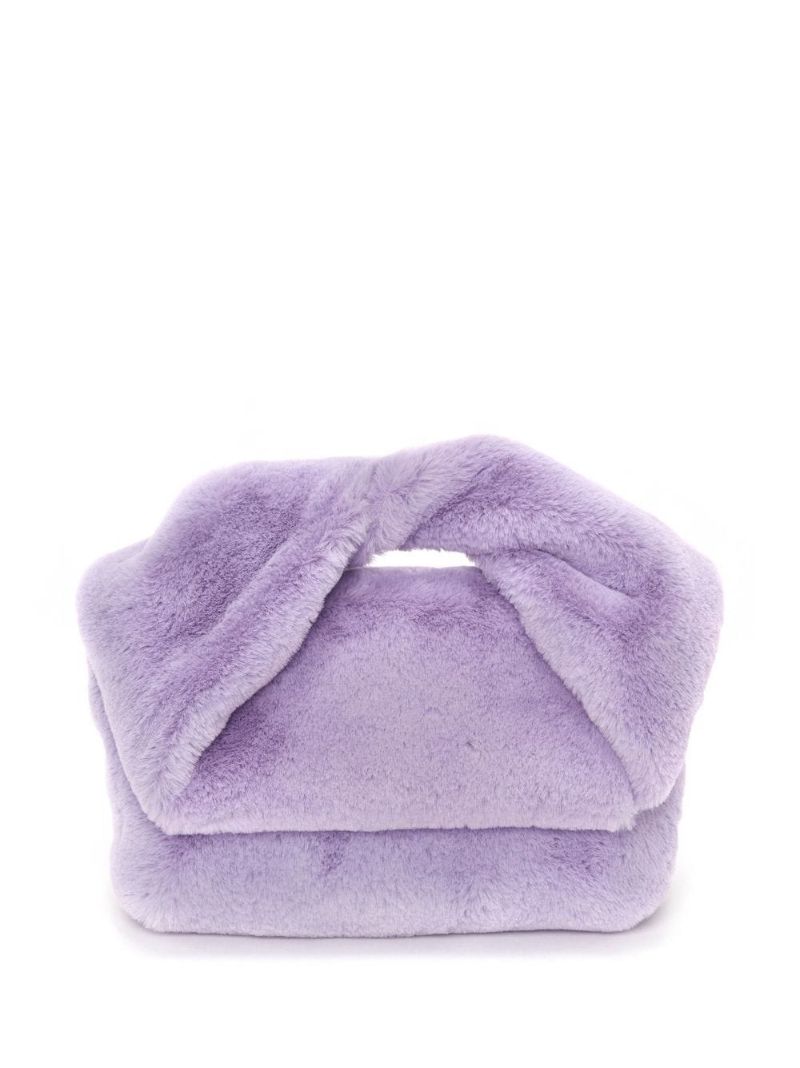 Purple Twister Faux Fur Shoulder Bag