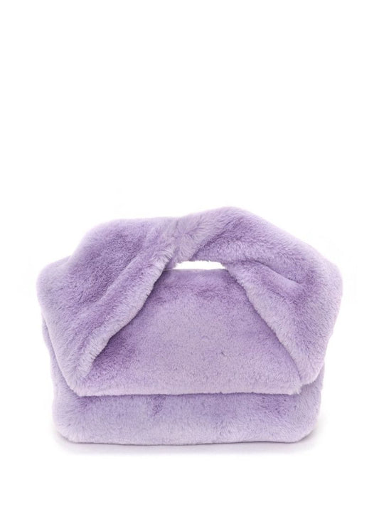 Purple Twister Faux Fur Shoulder Bag