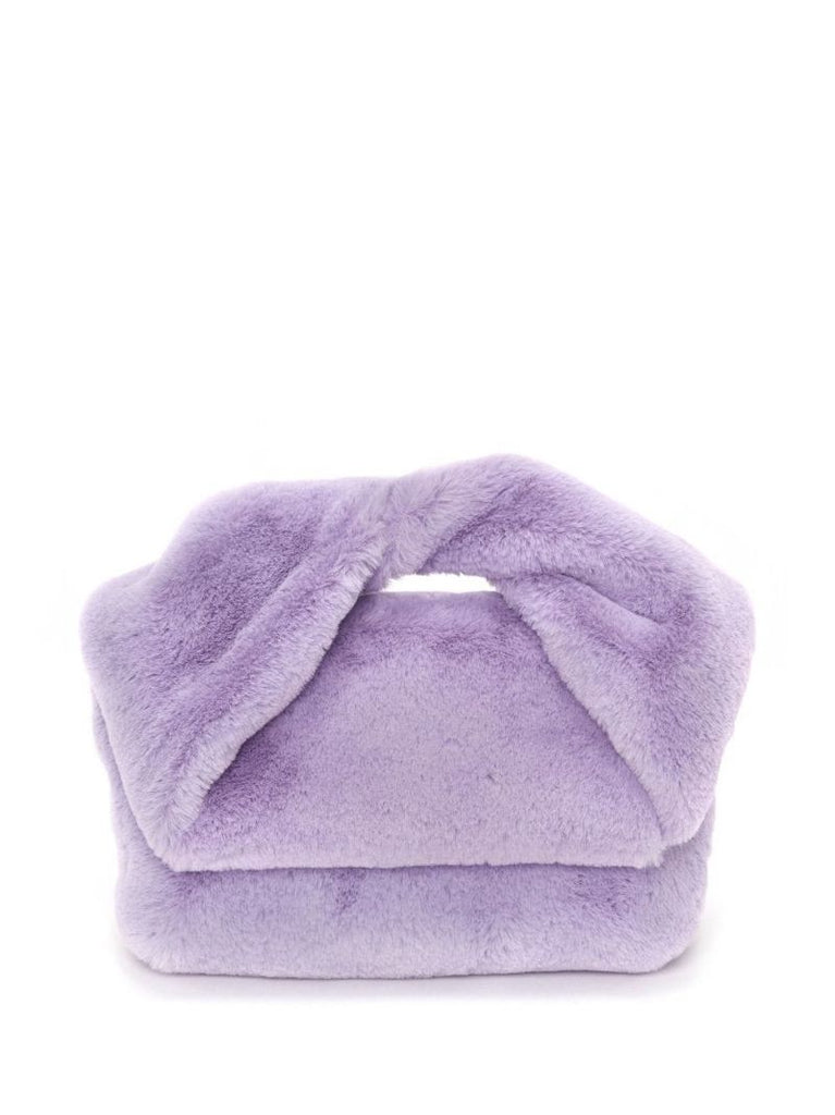 Purple Twister Faux Fur Shoulder Bag