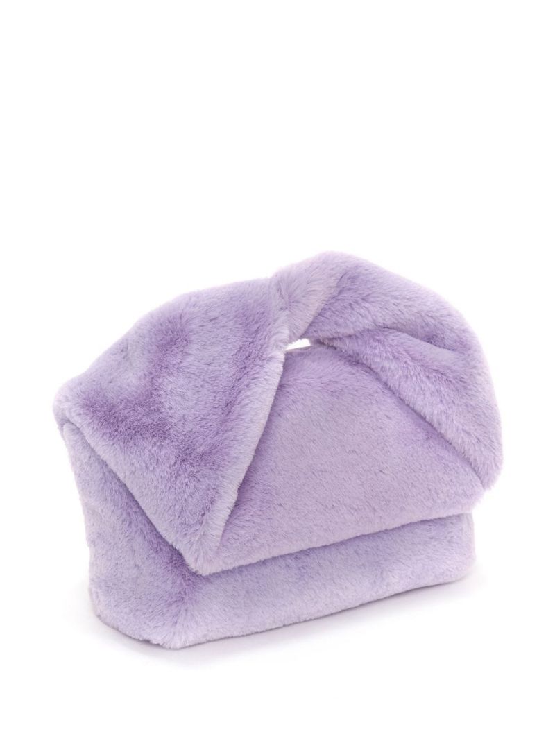 Purple Twister Faux Fur Shoulder Bag