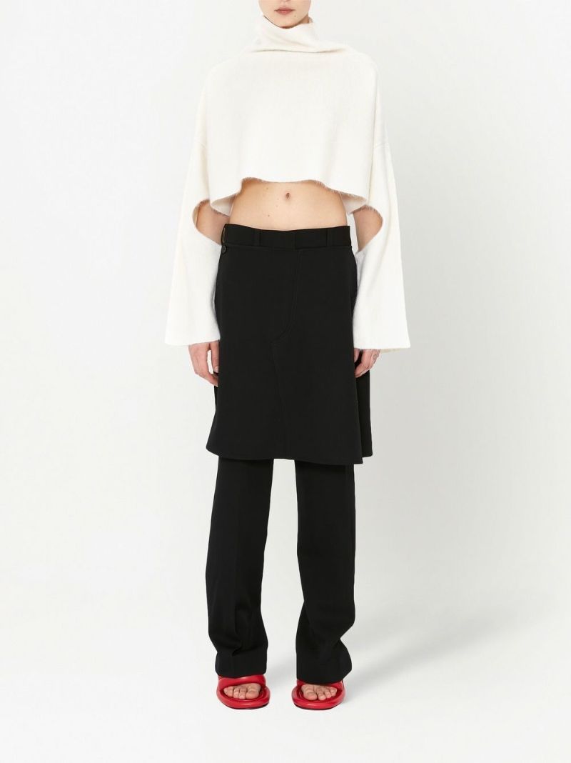 White Cut-out Cropped Jumper