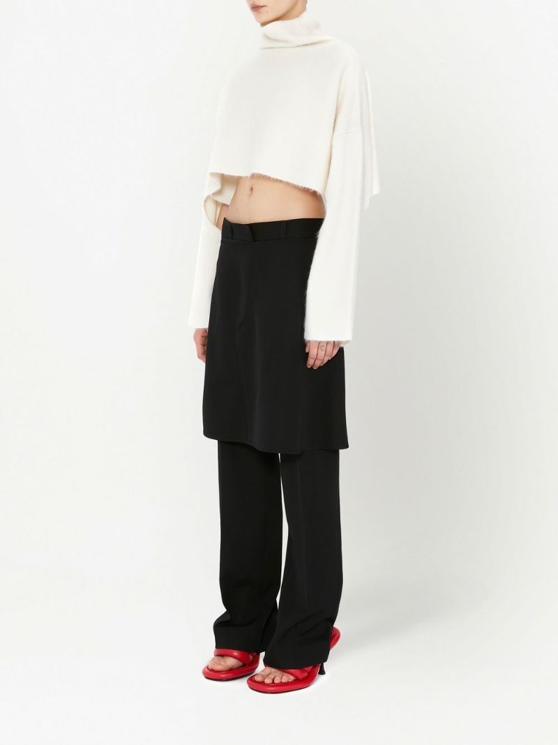 White Cut-out Cropped Jumper